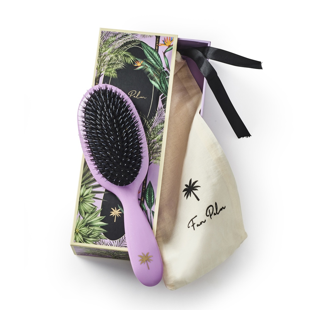 Fan Palm Boar- & Nylon Brush Butterfly - Medium
