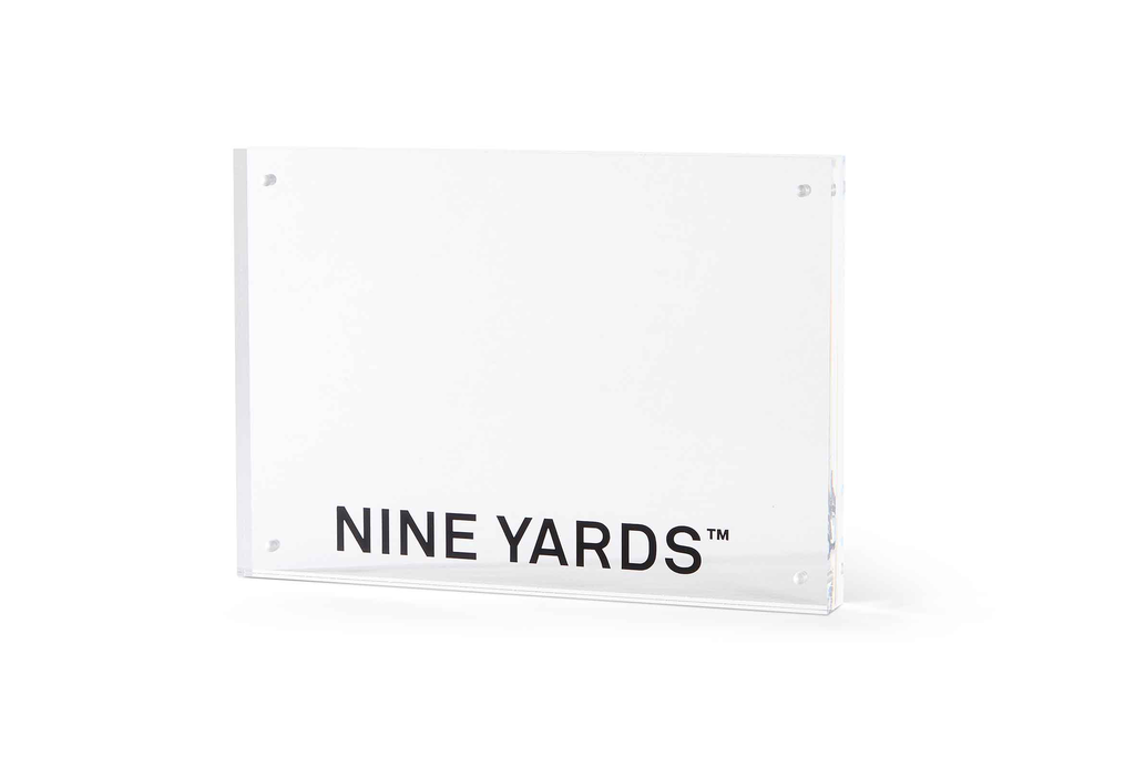 NINE YARDS Acrylic price display