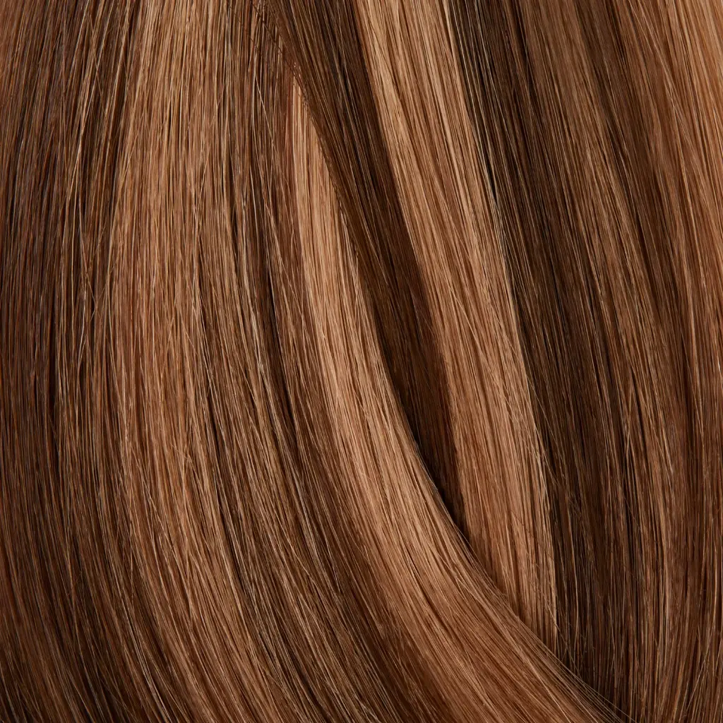 Showpony 45-50cm (20") Deluxe Double Drawn Mini Micro Bead Hair Extensions - 6G-8G Mid Brown Highlight