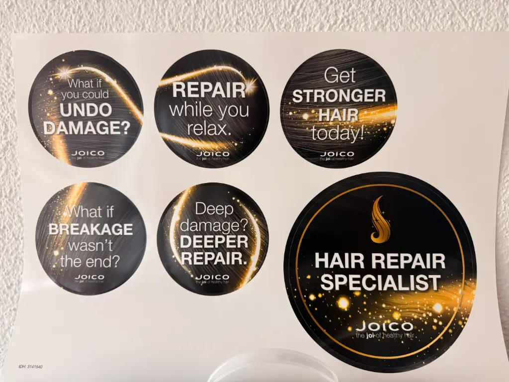 Joico Hair Repair System A3 Window/Mirror Sticker
