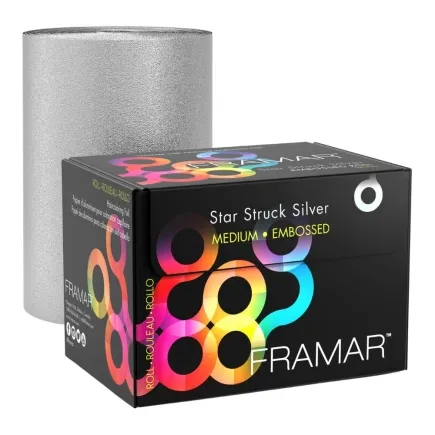 [R-EMB-MSIL] Rouleau Framar Embossed Medium Star Struck Silver 320 ft (97.5m)