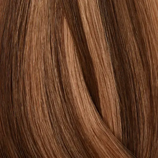[727034] Showpony 45-50cm (20") Deluxe Double Drawn Mini Micro Bead Hair Extensions - 6G-8G Mid Brown Highlight