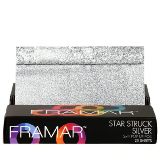 [PU-25SIL] Framar 5x11 Pop Ups Star Struck Silver Foil - 25 Sheets