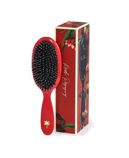 [7925] Fan Palm Boar- & Nylon Brush Medium - Red Poppy