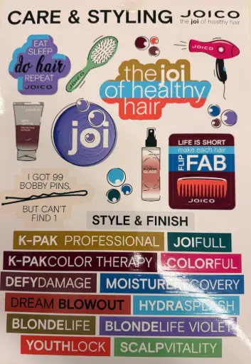 [3098862-HCS] Joico Brand Stickers Sheet - Hair Care & Styling